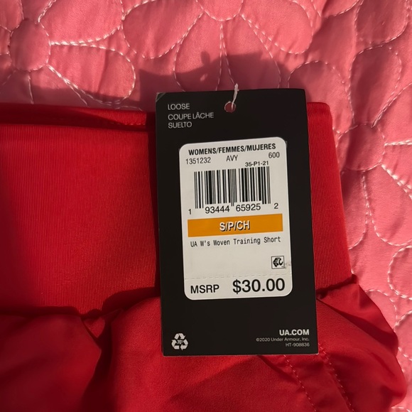 Under Armour Women's Red Athletic Shorts - Picture 2 of 3